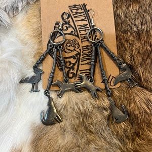 Pewter and Sterling Silver Southwestern Earrings Animals